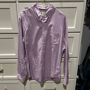 J.Crew Micro-check Purple White Button Front Shirt M